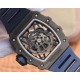 Richard Mille - RM35-02 Black NTPT Carbon Fiber Case Rubber Strap Skeleton Dial NTF RMAL1