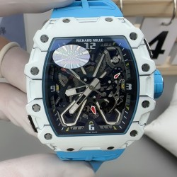 Richard Mille - RM35-03 Rafael Nadal Watch for Men White Carbon Fiber Case Blue Strap Automatic