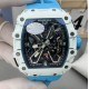 Richard Mille - RM35-03 Rafael Nadal Watch for Men White Carbon Fiber Case Blue Strap Automatic
