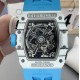 Richard Mille - RM35-03 Rafael Nadal Watch for Men White Carbon Fiber Case Blue Strap Automatic
