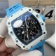 Richard Mille - RM35-03 Rafael Nadal Watch for Men White Carbon Fiber Case Blue Strap Automatic