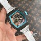 Richard Mille - RM055 Real NTPT Skeleton Blue Dial On White Rubber Strap YSF RMUL2