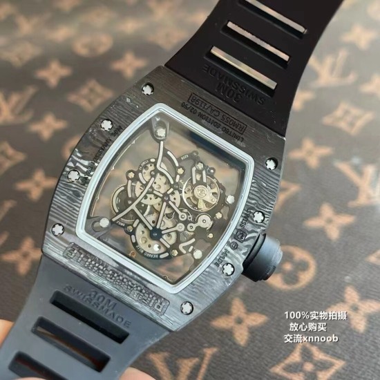 Richard Mille - RM055 Real NTPT Skeleton Gold Dial On Black Rubber Strap YSF RMUL2