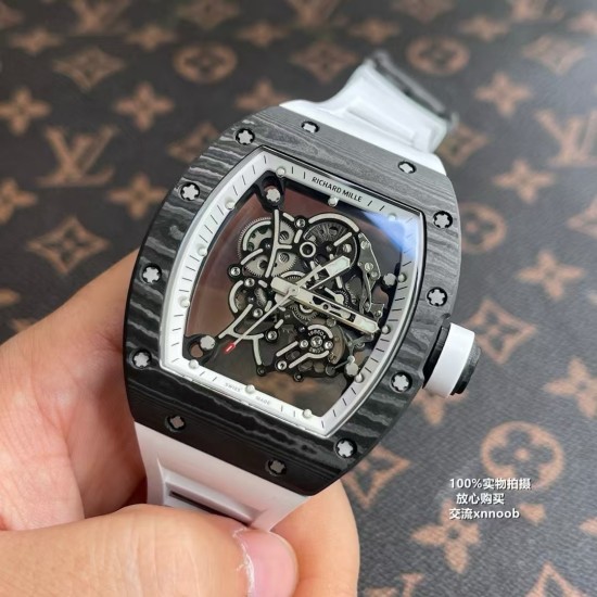 Richard Mille - RM055 Real NTPT Skeleton White Dial On White Rubber Strap YSF RMUL2