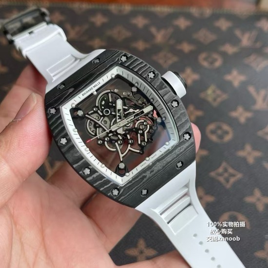 Richard Mille - RM055 Real NTPT Skeleton White Dial On White Rubber Strap YSF RMUL2
