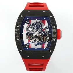 Richard Mille - RM055 NTPT/RU Black Rehuat On Red Rubber Strap ZF RMUL2 Super Clone