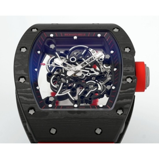 Richard Mille - RM055 NTPT/RU Black Rehuat On Red Rubber Strap ZF RMUL2 Super Clone