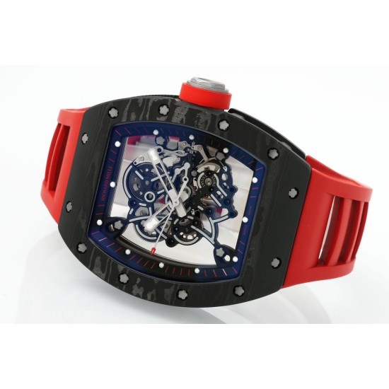 Richard Mille - RM055 NTPT/RU Black Rehuat On Red Rubber Strap ZF RMUL2 Super Clone