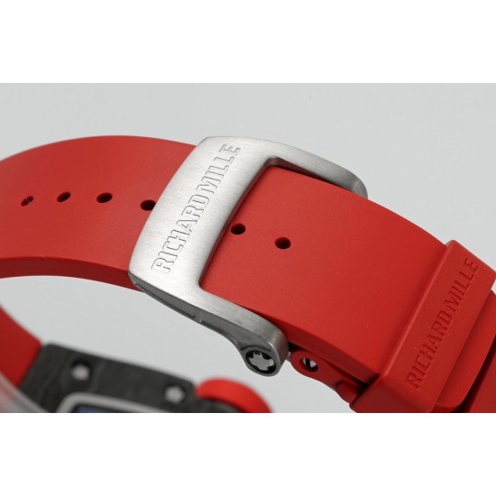 Richard Mille - RM055 NTPT/RU Black Rehuat On Red Rubber Strap ZF RMUL2 Super Clone