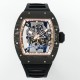 Richard Mille - RM055 NTPT/RU Gold Rehaut on Black Rubber Strap ZF RMUL2 Super Clone(New Rubber Strap)