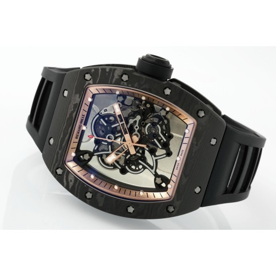 Richard Mille - RM055 NTPT/RU Gold Rehaut on Black Rubber Strap ZF RMUL2 Super Clone(New Rubber Strap)