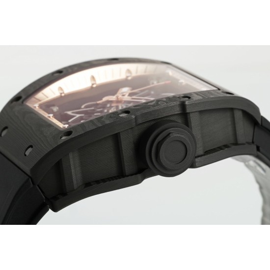 Richard Mille - RM055 NTPT/RU Gold Rehaut on Black Rubber Strap ZF RMUL2 Super Clone(New Rubber Strap)