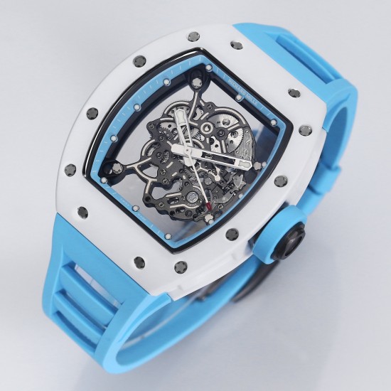 Richard Mille - RM055 43mm White Cer/RU Skeleton Dial BBR RMUL2 Super Clone