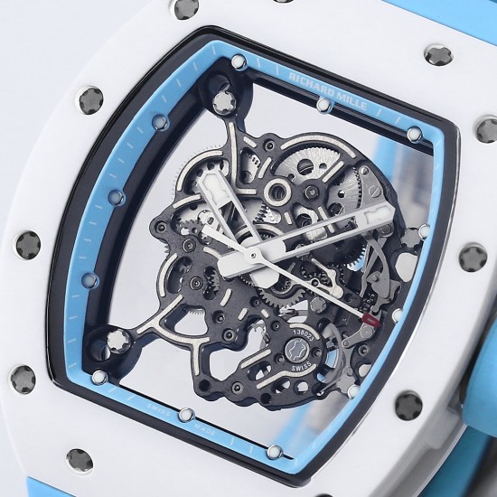 Richard Mille - RM055 43mm White Cer/RU Skeleton Dial BBR RMUL2 Super Clone