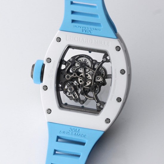 Richard Mille - RM055 43mm White Cer/RU Skeleton Dial BBR RMUL2 Super Clone