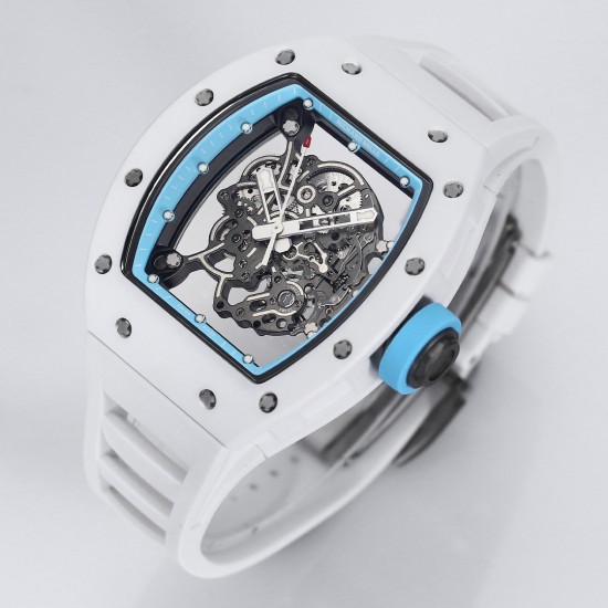 Richard Mille - RM055 43mm White Cer/RU Skeleton Dial BBR RMUL2 Super Clone