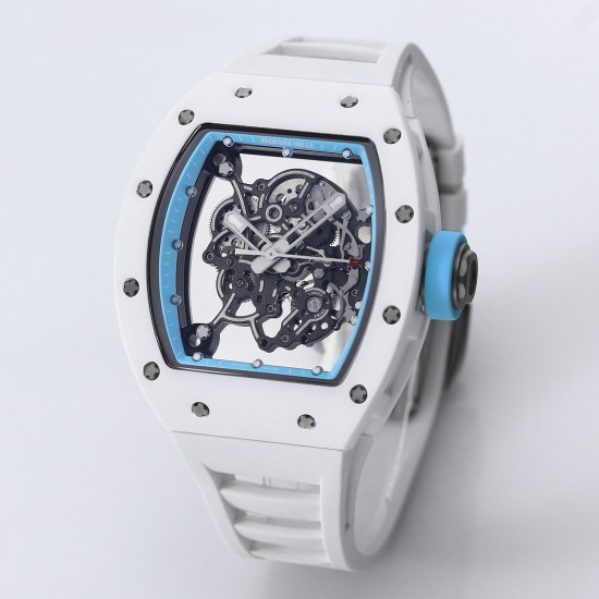 Richard Mille - RM055 43mm White Cer/RU Skeleton Dial BBR RMUL2 Super Clone