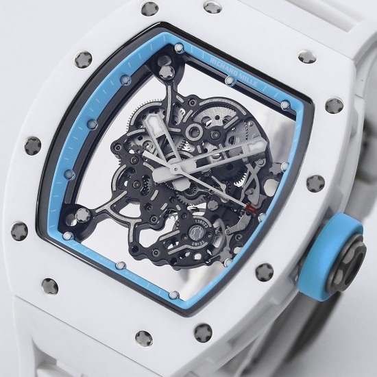 Richard Mille - RM055 43mm White Cer/RU Skeleton Dial BBR RMUL2 Super Clone