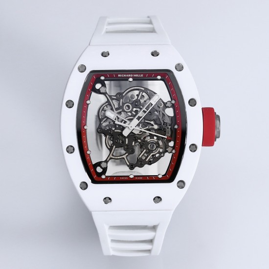 Richard Mille - RM055 43mm White Cer/RU Skeleton Dial BBR RMUL2 Super Clone