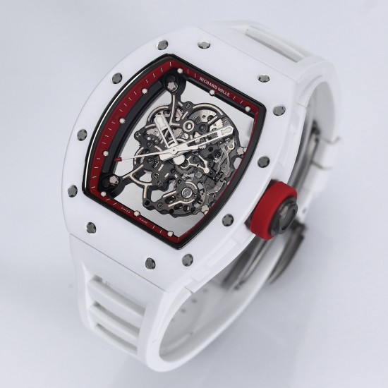 Richard Mille - RM055 43mm White Cer/RU Skeleton Dial BBR RMUL2 Super Clone