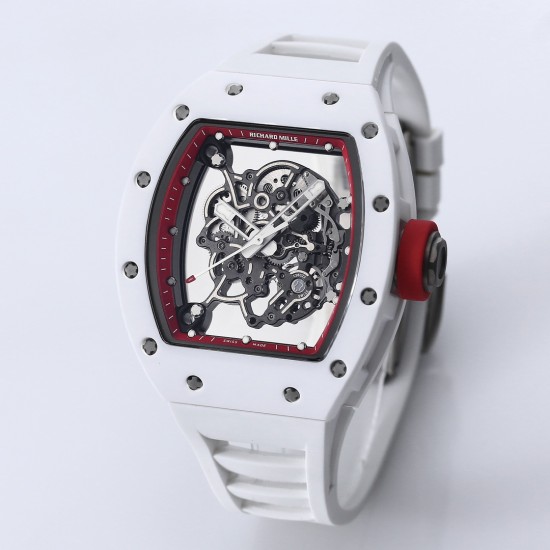 Richard Mille - RM055 43mm White Cer/RU Skeleton Dial BBR RMUL2 Super Clone