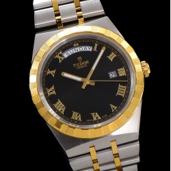 Tudor-Royal Day-Date 41mm SS/YG Black/Rmn V7F A2824