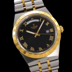 Tudor-Royal Day-Date 41mm SS/YG Black/Rmn V7F A2824