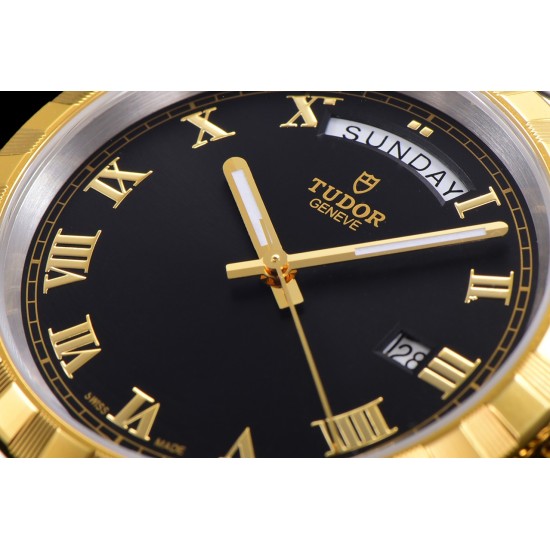 Tudor-Royal Day-Date 41mm SS/YG Black/Rmn V7F A2824