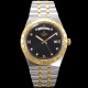 Tudor-Royal Day-Date 41mm SS/YG Black/Dia V7F A2824