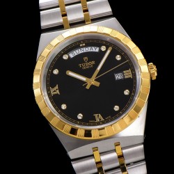 Tudor-Royal Day-Date 41mm SS/YG Black/Dia V7F A2824
