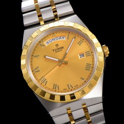 Tudor-Royal Day-Date 41mm SS/YG Gold/Rmn V7F A2824