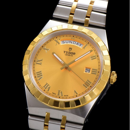 Tudor-Royal Day-Date 41mm SS/YG Gold/Rmn V7F A2824