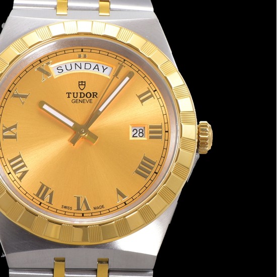 Tudor-Royal Day-Date 41mm SS/YG Gold/Rmn V7F A2824