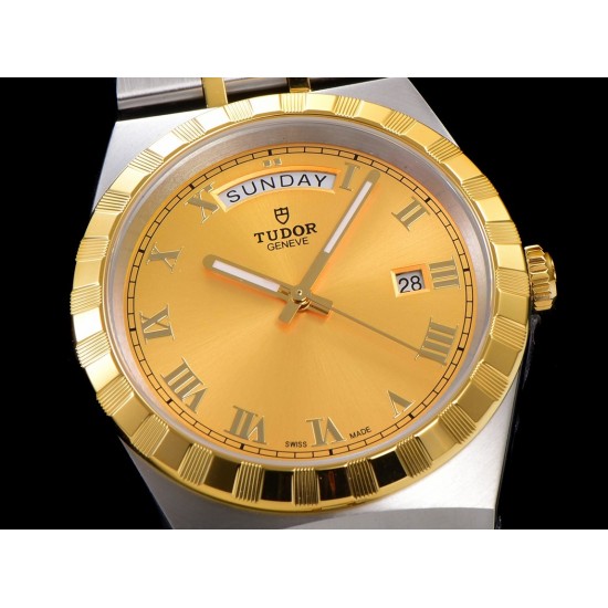 Tudor-Royal Day-Date 41mm SS/YG Gold/Rmn V7F A2824