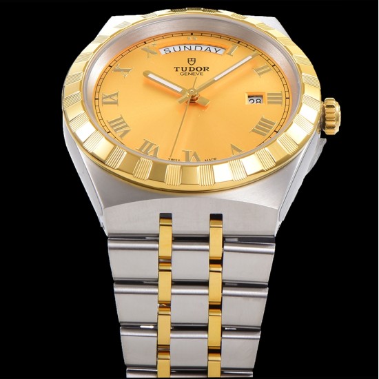Tudor-Royal Day-Date 41mm SS/YG Gold/Rmn V7F A2824
