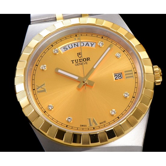 Tudor-Royal Day-Date 41mm SS/YG Gold/Dia V7F A2824