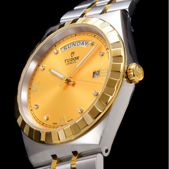 Tudor-Royal Day-Date 41mm SS/YG Gold/Dia V7F A2824