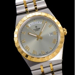 Tudor-Royal Day-Date 41mm SS/YG Silver/Rmn V7F A2824