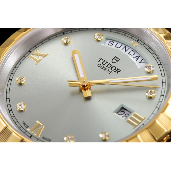 Tudor-Royal Day-Date 41mm SS/YG Black/Dia V7F A2824