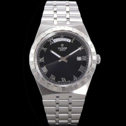 Tudor-Royal Day-Date 41mm SS/SS Black/Rmn V7F A2824