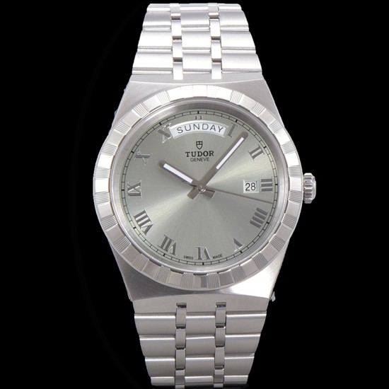 Tudor-Royal Day-Date 41mm SS/SS Silver/Rmn V7F A2824