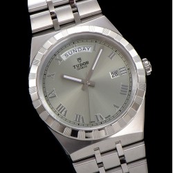 Tudor-Royal Day-Date 41mm SS/SS Silver/Rmn V7F A2824