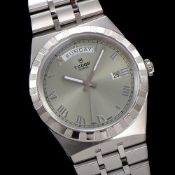 Tudor-Royal Day-Date 41mm SS/SS Silver/Rmn V7F A2824