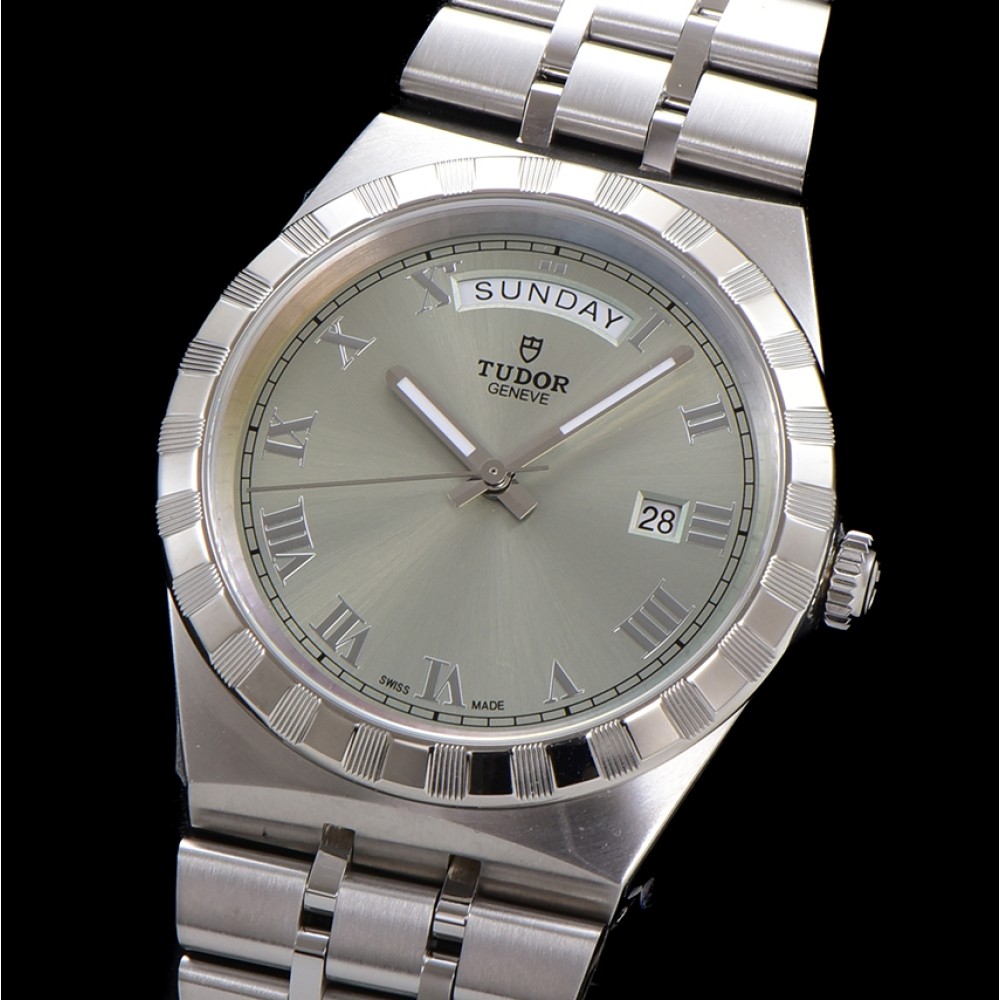 Tudor Royal Day Date 41mm SS SS Silver Rmn V7F A2824 tudor-royal-day-date-41mm-ss-ss-silver-rmn-v7f-a2824