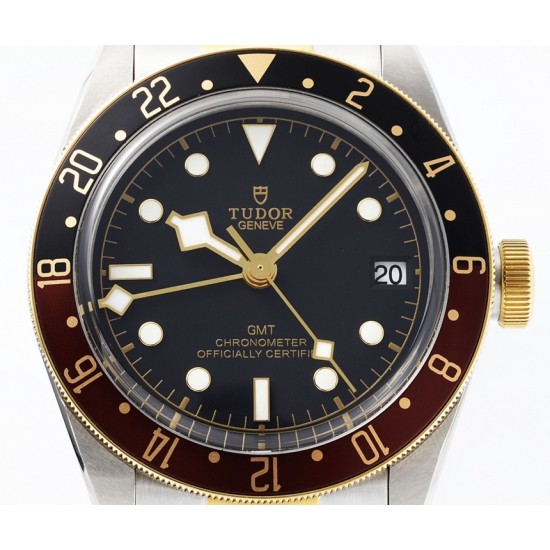 Tudor-Heritage Tudor-Black Bay 41mm M79833MN-0001 GMT SS/YG Black Dial ZF Asia 2836 Automatic