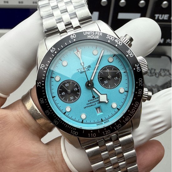 Tudor-Black Bay Chrono 41mm SS/SS Tiffany Blue Dial TWF A7750 Automatic