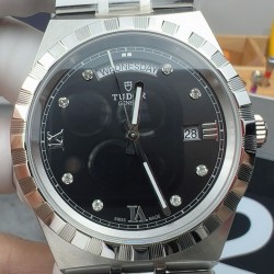 Tudor-Royal Day-Date 41mm SS/SS Black/Dia V7F A2824 Automatic