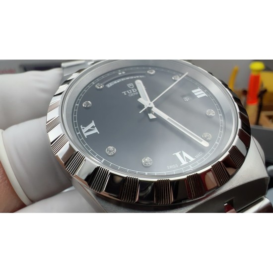 Tudor-Royal Day-Date 41mm SS/SS Black/Dia V7F A2824 Automatic