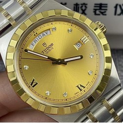 Tudor-Royal Day-Date 41mm SS/YG Gold/Dia V7F A2824 Automatic
