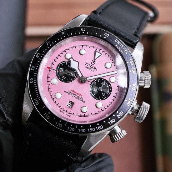 Tudor-Black Bay Chrono 42mm SS/LE Pink Dial BLSF A7750 Automatic